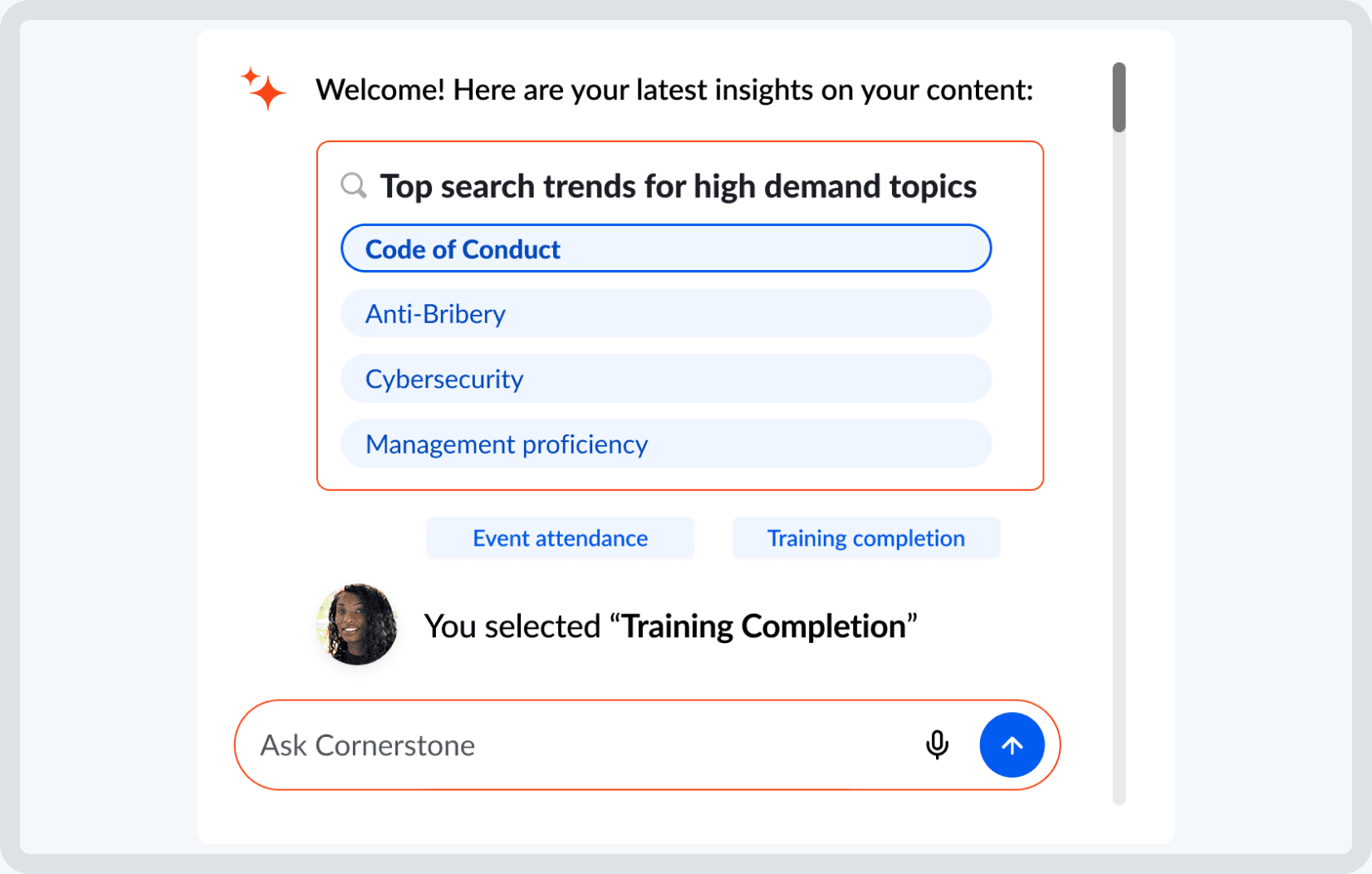 Screen shot of Cornerstone software.