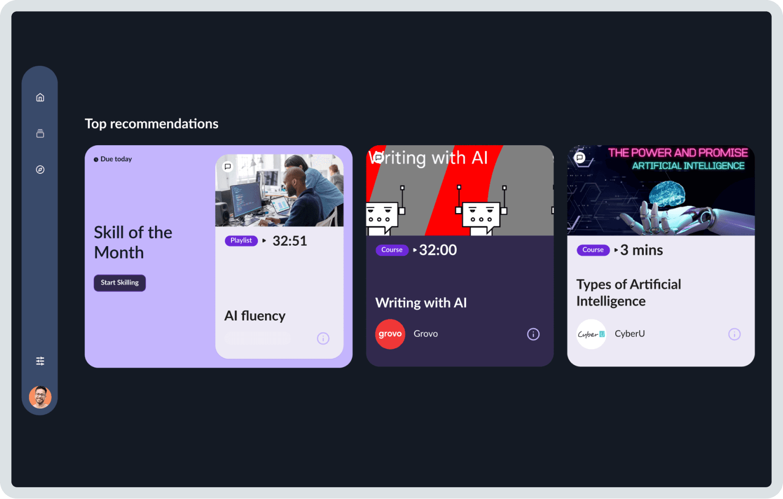 A screenshot of a website that says top recommendations.