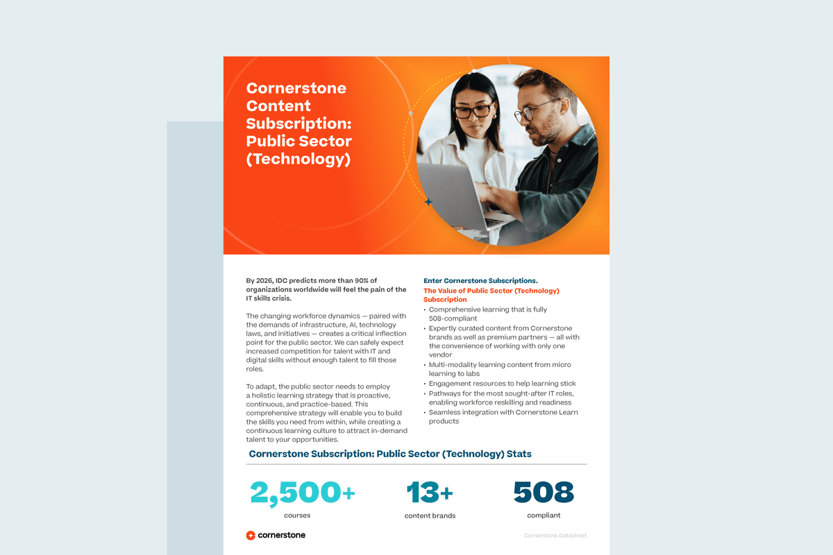 Cornerstone Content Subscription: Public Sector (Technology)