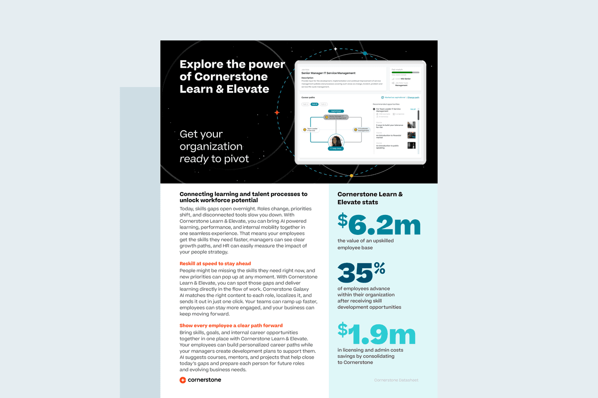 Explore the power of Cornerstone Learn & Elevate