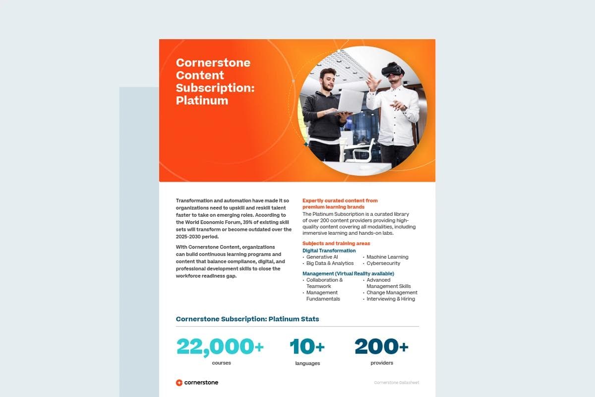 Cornerstone Content Subscription: Platinum